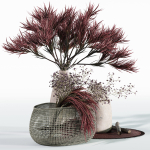 Wine colored decorative set