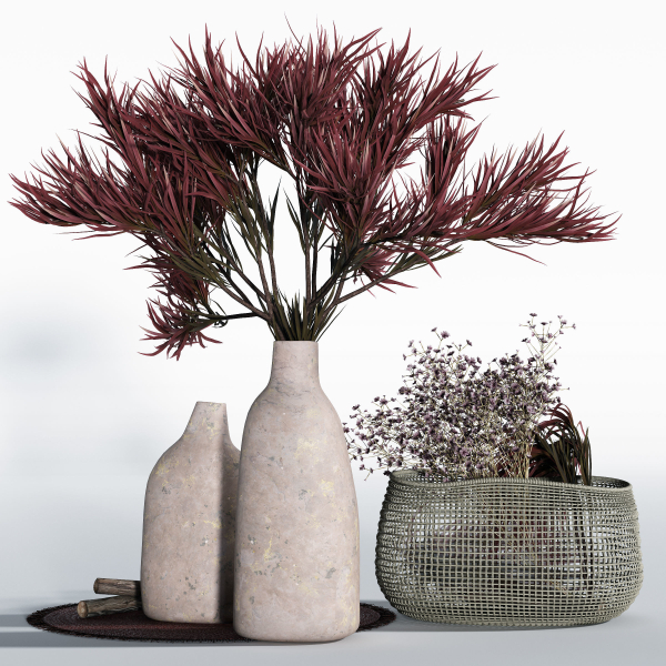Wine colored decorative set