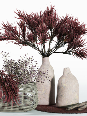 Wine colored decorative set