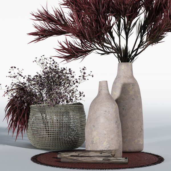 Wine colored decorative set