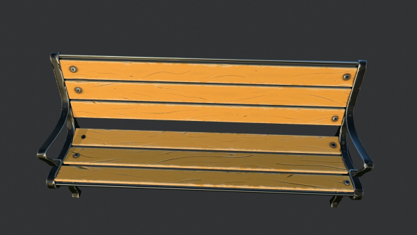 Wood bench semi realistic