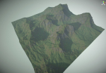 WorldCreator mountain with grass and trees