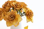 Yellow flowers in ceramic pot