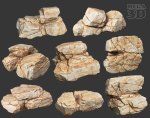 Yellow Horizontal Rock Modular 221123 - Ultra HD 16K Texture
