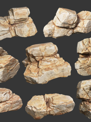 Yellow Horizontal Rock Modular 221123 - Ultra HD 16K Texture