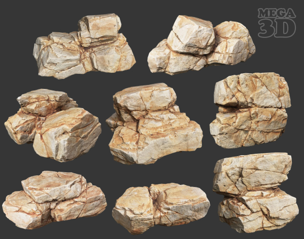 Yellow Horizontal Rock Modular 221123 - Ultra HD 16K Texture