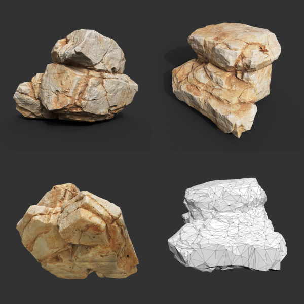 Yellow Horizontal Rock Modular 221123 - Ultra HD 16K Texture